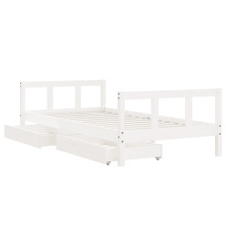 Cadre de lit d'enfants tiroirs blanc 90x190 cm bois pin massif