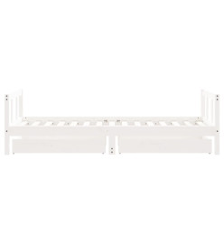 Cadre de lit d'enfants tiroirs blanc 90x190 cm bois pin massif