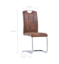 Ensemble de salle à manger 5 pcs Similicuir daim Marron