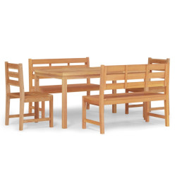 Ensemble à dîner de jardin 5 pcs Bois de teck massif
