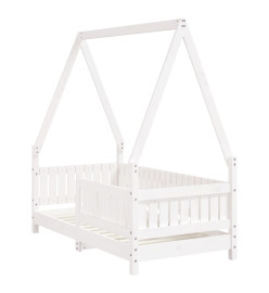 Cadre de lit pour enfant blanc 70x140 cm bois de pin massif