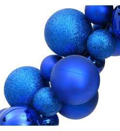 Guirlande de Noël avec boules bleu 175 cm polystyrène