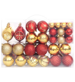 Ensemble de boules de Noël 108 pcs Doré et rouge