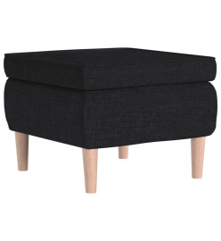Tabouret avec pieds en bois Noir Tissu
