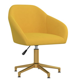 Chaise pivotante de salle à manger Jaune Velours