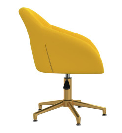 Chaise pivotante de salle à manger Jaune Velours