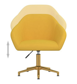 Chaise pivotante de salle à manger Jaune Velours