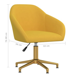 Chaise pivotante de salle à manger Jaune Velours