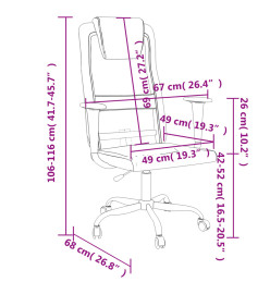 Chaise de bureau noir tissu en maille et similicuir