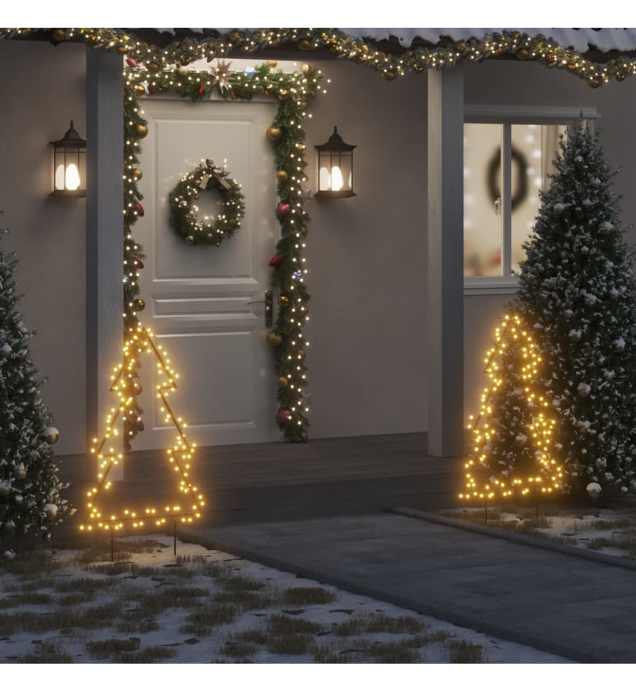 Décoration lumineuse arbre de Noël avec piquets 115 LED 90 cm