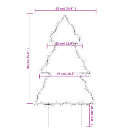 Décoration lumineuse arbre de Noël avec piquets 115 LED 90 cm