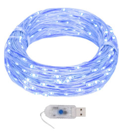 Guirlande lumineuse micro LED 40m 400 LED bleu 8 fonctions