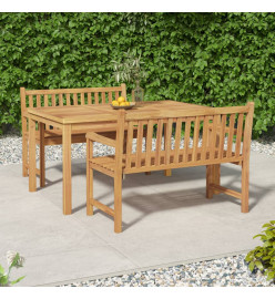 Ensemble à dîner de jardin 3 pcs Bois de teck massif