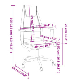 Chaise de bureau blanc tissu en maille et similicuir