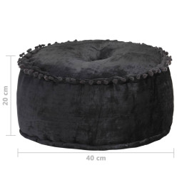 Pouf Rond Velours 40x20 cm Anthracite