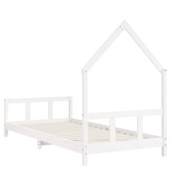 Cadre de lit pour enfants blanc 90x200 cm bois de pin massif