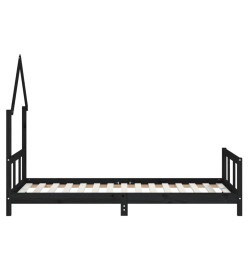 Cadre de lit pour enfants noir 90x190 cm bois de pin massif