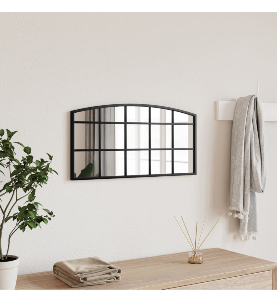 Miroir mural noir 60x30 cm arche fer