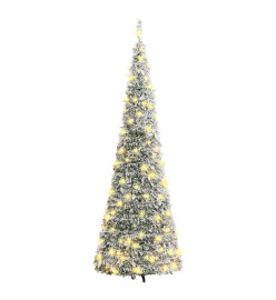 Sapin de Noël artificiel escamotable avec neige floquée 150 LED