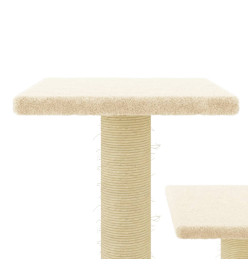 Arbre à chat avec griffoirs en sisal crème 61 cm