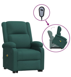 Fauteuil de massage Vert foncé Tissu