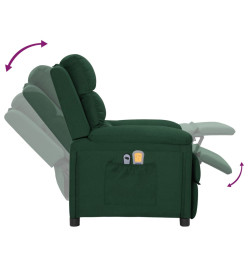 Fauteuil électrique de massage Vert foncé Tissu