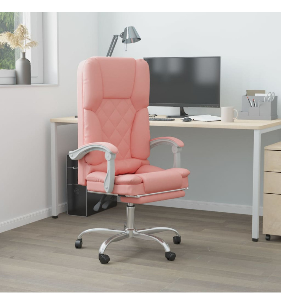 Fauteuil de massage inclinable de bureau Rose Similicuir