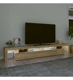 Meuble TV avec lumières LED Chêne sonoma 260x36,5x40 cm