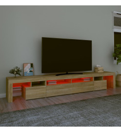 Meuble TV avec lumières LED Chêne sonoma 260x36,5x40 cm