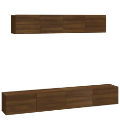 Ensemble de meubles TV 4 pcs Chêne marron Bois d'ingénierie