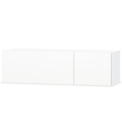 Meuble TV 2 pcs Aggloméré 120 x 40 x 34 cm Blanc brillant