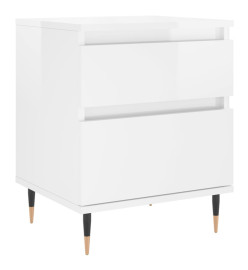 Tables de chevet 2 pcs blanc brillant 40x35x50 cm