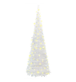 Sapin de Noël artificiel escamotable 100 LED blanc 150 cm