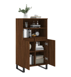 Buffet haut Chêne marron 60x36x110 cm Bois d'ingénierie