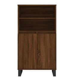 Buffet haut Chêne marron 60x36x110 cm Bois d'ingénierie