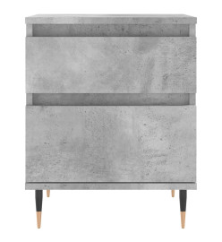 Table de chevet gris béton 40x35x50 cm bois d’ingénierie