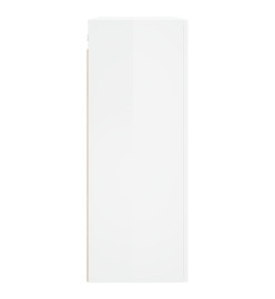 Armoire murale blanc brillant 69,5x34x90 cm bois d'ingénierie