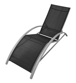 Chaises longues en aluminium noir