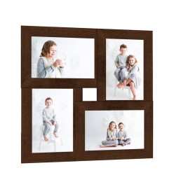 Collage de cadres photo pour photo de 4x(13x18 cm) Marron MDF