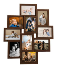 Collage de cadres photo de photo 10x(10x15 cm) Marron foncé MDF