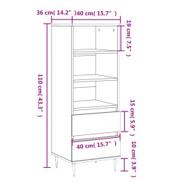 Buffet haut Chêne sonoma 40x36x110 cm Bois d'ingénierie