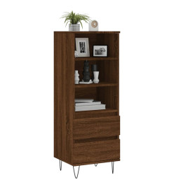 Buffet haut Chêne marron 40x36x110 cm Bois d'ingénierie