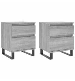 Tables de chevet 2 pcs sonoma gris 40x35x50 cm bois ingénierie