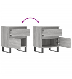 Tables de chevet 2 pcs sonoma gris 40x35x50 cm bois ingénierie