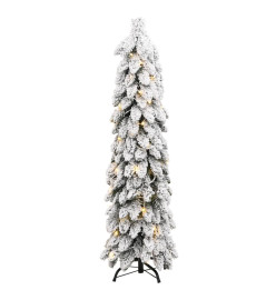 Sapin de Noël artificiel avec 60 LED et neige floquée 120 cm