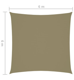 Voile de parasol Tissu Oxford carré 6x6 m Beige