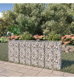 Mur à gabion avec couvercles Acier galvanisé 200 x 20 x 85 cm