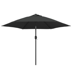 Parasol d'extérieur avec LED et mât en acier 300 cm Anthracite