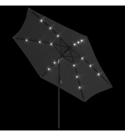 Parasol d'extérieur avec LED et mât en acier 300 cm Anthracite