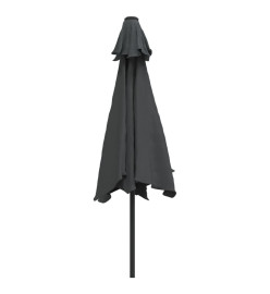 Parasol d'extérieur avec LED et mât en acier 300 cm Anthracite